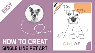 How to Create Single line art pet Portrait In Illustrator  Pet Portrait  Pet art [upl. by Buchalter]