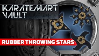 Rubber Throwing Stars Demonstration  KarateMartcom [upl. by Ahseekat]