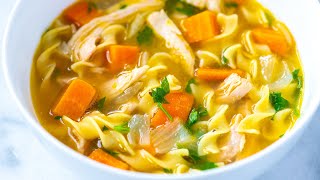 UltraSatisfying Chicken Noodle Soup Recipe [upl. by Yalhsa]