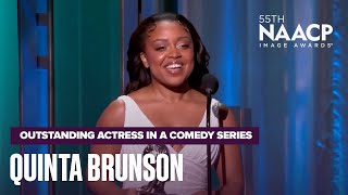 Quinta Brunson Shines As Winner Of Outstanding Actor In A Comedy Series  NAACP Image Awards 24 [upl. by Dilisio]