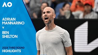 Adrian Mannarino v Ben Shelton Highlights  Australian Open 2024 Third Round [upl. by Conant170]