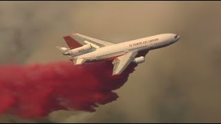 RAW CalFire Tanker Drops Fire Retardant On Canyon Fire In Southern California [upl. by Ameer2]