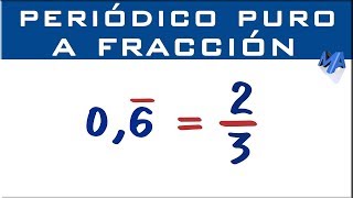 Convertir decimal periódico puro a fracción  Método 2 [upl. by Ttenaj983]