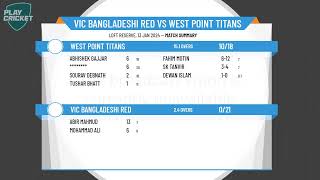 Western Suburbs Churches amp Community CA  Div 13  Rd11  Vic Bangladeshi Red v West Point Titans [upl. by Erapsag]