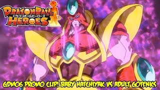 Dragon Ball Heroes GDM06 Promo clip Baby Hatchiyack Fusion VS Adult Xeno Gotenks [upl. by Enetsirk]