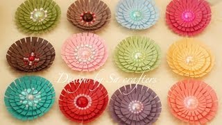 DIYEasy to make Card stock paper flowers tutorial by SaCrafters [upl. by Lissak]