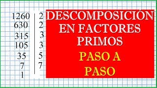 Descomposición de Números en Factores Primos  Paso a Paso [upl. by Ellennahc]