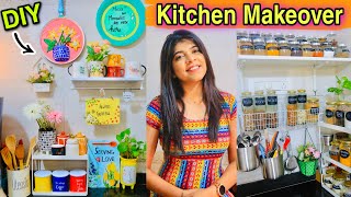 DIY Kitchen Makeover  Rental Friendly  With lots of DIY amp Storage IDEAS  Complete Kitchen Tour [upl. by Derzon]