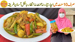 10 Minutes Men Achar Tayar  No Mehnat No Wait  Instant Mix Achar Recipe  Village Handi Roti [upl. by Darrill]