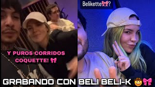 Natanael Cano y Belinda JUNTOS GRABANDO corridos coquette 🎀🤠 BELI BELIK [upl. by Yvad]