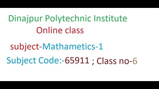 1st semester subject code 65911  subject MathematicsI class6 [upl. by Kcirdneh]