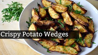 Crispy OvenBaked Potato Wedges  Solo BudgetVegan [upl. by Fullerton]