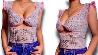 LOGRA  Blusa a crochet paso paso Bien explicando [upl. by Wallach294]