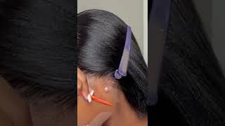 Tutorial install wig behind hairline wigs humanhair naturalhair lacefrontwig [upl. by Dlanigger]