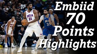 Joel Embiid All 70 Points Highlights [upl. by Neliac]