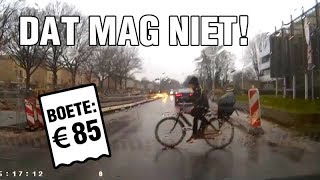 Fietser heeft lak aan voorrangsregels  DAT MAG NIET [upl. by Nigen974]