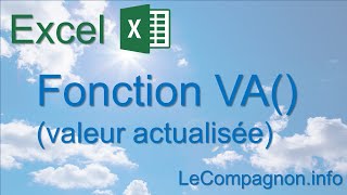 Excel  fonction VA  valeur actualisée [upl. by Ardene75]