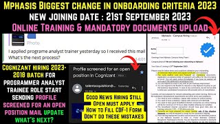 Cognizant Hiring 2023218 PAT Role Instant Selection Mail Mphasis Biggest Change in Joining Criteria [upl. by Matthews]