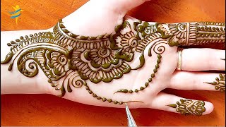 Latest Henna Eid Mehndi design  Beautiful Henna Design  نقش حناء العيد سهل [upl. by Enalb]