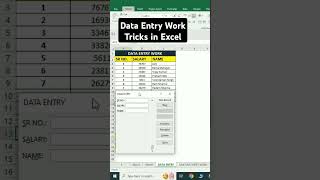 Data Entry Option in Excel excel tricks shorts excel function exceltutorial [upl. by Illa]