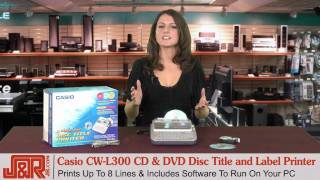 Casio CWL300 CDDVD Disc TitleLabel Printer with QWERTY Keyboard  JRcom [upl. by Eagle]