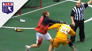 Heavyweight Indoor Lacrosse Fight Brodie Merrill goes against Andrew Suitor [upl. by Oiramd961]