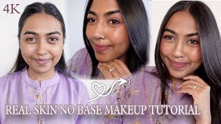 4K Real Skin Festive Makeup Tutorial  NO BASE makeup look for no makeup makeup  Makeup Therapy [upl. by Stevena625]