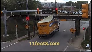 Speeding truck runs light and pops a wheelie at the 11foot8 bridge [upl. by Haet]