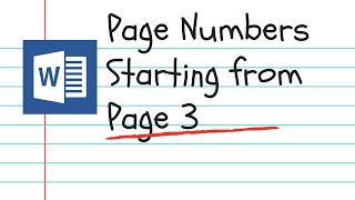 Page numbers starting from a specific page in Word 2019 [upl. by Pricilla]