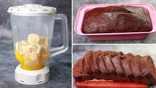 Chocolate Banana Cake In Blender  Chocolate Banana Tea Time Cake Without Oven  Yummy [upl. by Orestes475]