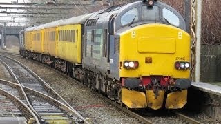 37259 tnt 37612 1Q14 Longsight  Longsight Serco test train at various locations 29012014 [upl. by Callean]