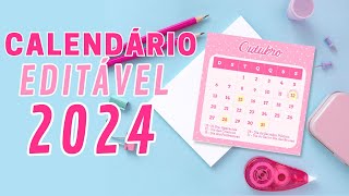 Faça Seu Calendário 2024 Editável no CANVA [upl. by Magnien]