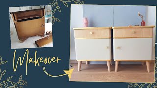 Möbel Makeover Schlicht und elegant mit Blattgold  Nachtkästchen Upcycling  Kreidefarbe streichen [upl. by Onaireves]