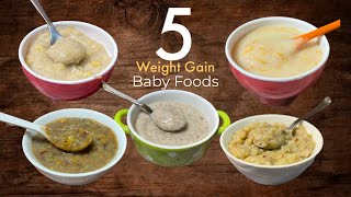 5 Baby foods Weightgain Food For 712 month Babies Poha dal CarrotRagi Dates mixSweet Potato Dal [upl. by Aerdnu983]