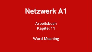 Netzwerk A1  Arbeitsbuch Kapitel 11 [upl. by Zil]