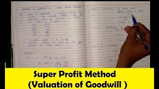 Super Profit Method  Valuation of Goodwill Bcom  SGBAU COMMERCE [upl. by Corsiglia]