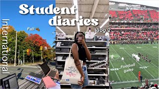 International uni diaries vlog 2  uOttawa vlog football game [upl. by Llemhar112]