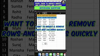 Insert Rows amp Columns in Excel  The EASY WAY shorts [upl. by Kimura]