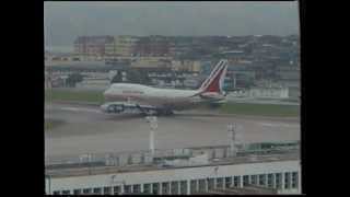 Air India Boeing B747300 takeoff roll short Hong Kong Kai Tak [upl. by Kilian]