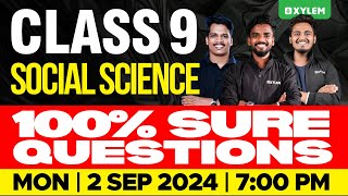 Class 9 Social Science  100 Sure Questions  Xylem Class 9 [upl. by Gladdy]