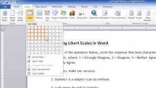 How to Create a Likert ScaleQuestionnaire in Word [upl. by Ecire]