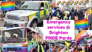 EMERGENCY SERVICES amp NHS March in BRIGHTON PRIDE PARADE First responders LGBTQ 🏳️‍🌈 [upl. by Leeanne]