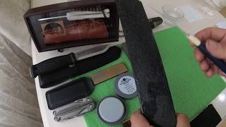 Granitle bıçak bileme Sharpening knives with a piece of granite 1080p video [upl. by Brosine293]