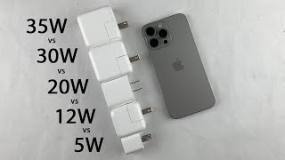 iPhone 15 Pro Max Charge Test 35W vs 30W vs 20W vs 12W vs 5W Apple [upl. by Eustatius]