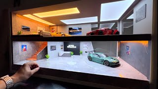 How to Build a Two Storey 118 Car Showroom Diorama with TV amp Turntable  118 Diorama [upl. by Moir]