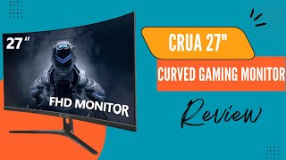 CRUA 27quot 144hz165HZ Curved Gaming Monitor Full HD 1080P 1800R Frameless Computer Monitor Review [upl. by Akimat]