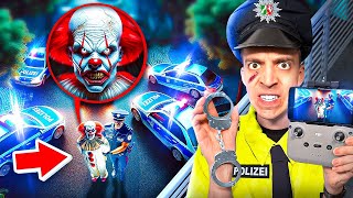 HORROR CLOWN wird 24 STUNDEN von POLIZEI verfolgt 🤬 mit Drohne [upl. by Anaitsirc]