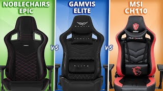 Welke premium gamestoel kies jij in 2021  Noblechairs EPIC vs Gamvis ELITE vs MSI Mag CH120 [upl. by Matazzoni]