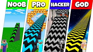 Minecraft Battle NOOB vs PRO vs HACKER vs GOD SUPER RAMP SPRINGBOARD BUILD CHALLENGE  Animation [upl. by Hurff793]