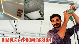 Gypsum Wedding room Work  STRIP Light Border  ജിപ്സം  Gypsum False Ceiling  Drywall [upl. by Poul]